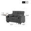 Canapé deux places en tissu tissé avec rangement dissimulé, ports de chargement USB, porte-gobelets et table d'appoint pivotante pour salon-1716833681
