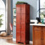 Armoire de rangement autoportante 72,4 po, 8 portes, 4 tablettes. Cerise. Pour la maison., Avec charnières et portes d'armoire d'aspect classique en cerisier, pour diverses pièces. Poignée lisse et rétro