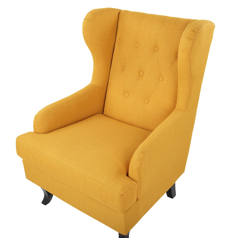 Napoli Upholstered Wingback Chair, Yellow