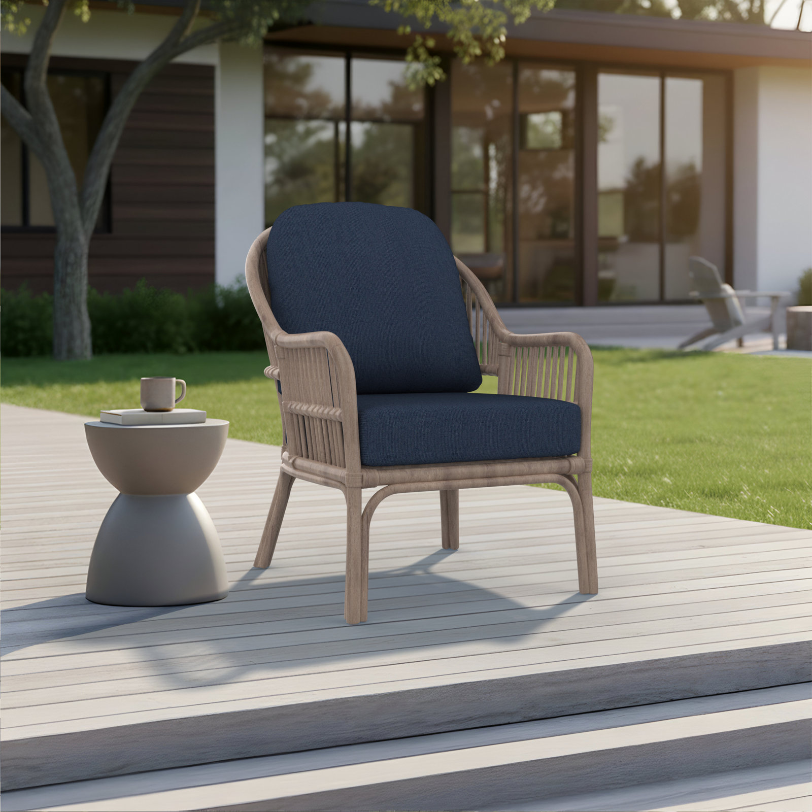 Amala Outdoor Sunbrella® Seat/Back Cushion, Spectrum Indigo Sunbrella®