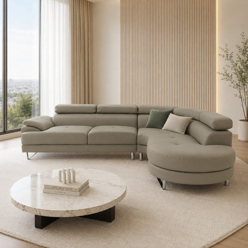 Canapé modulaire en similicuir de 101 po