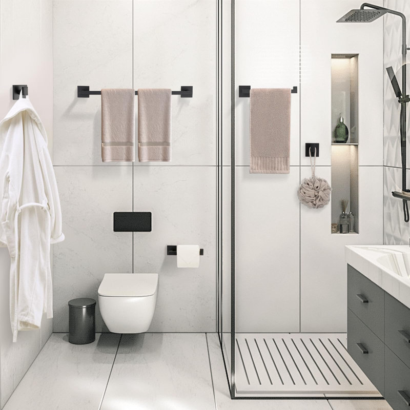 5 - Piece Bathroom Hardware Set, Matte Black