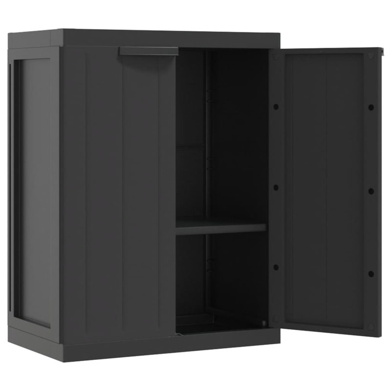 Plastic Single Storage Cabinet ( 85cm H x 65cm W x 37cm D), Black
