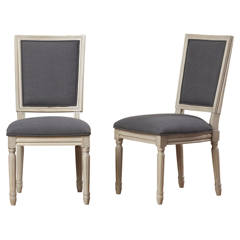 Chaise d'appoint rembourrée Moneta, Gris anthracite / rustique