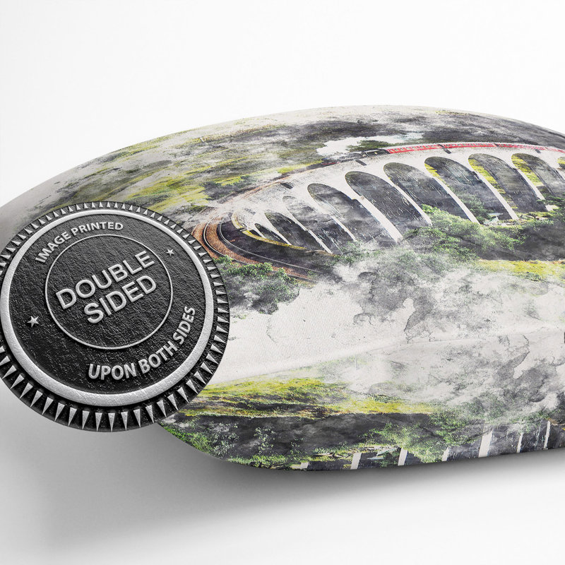 Steam Train in Scotland Abstract Cushion with Filling, 55cm H x 55cm W x 20cm D