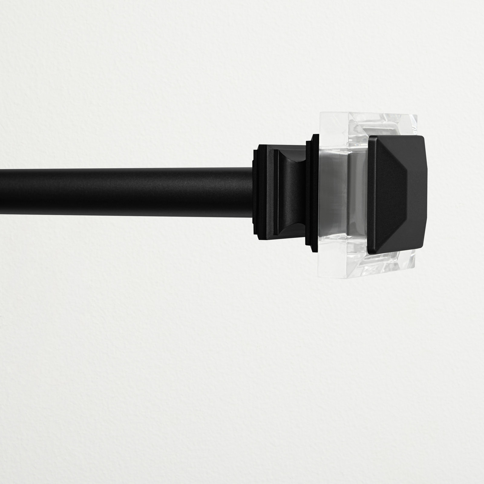 Illinois Single Curtain Rod, Matte Black, 66" - 120" W