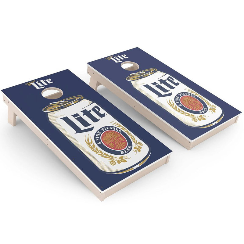 Ensemble de planches de cornhole en bière toutes saisons Beer Lite Miller Brands, Ajouter un étui et des lumières