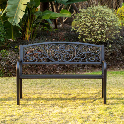 Banc de parc en acier thermolaqué Caudell