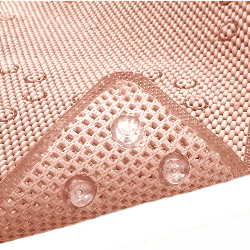 Aalasia Foam Non-Slip Shower Mat, Peach