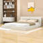 Grand lit plateforme tapissier en bois avec tête de lit-890168720