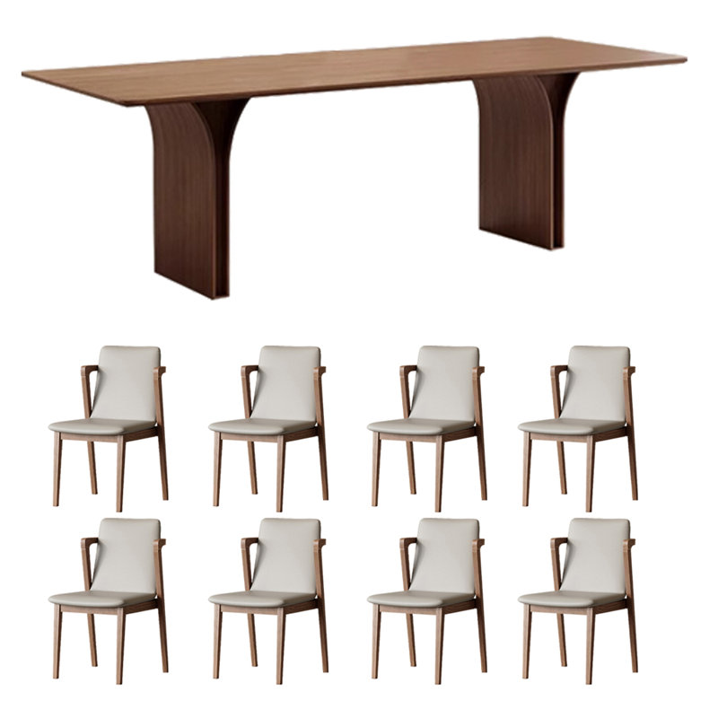 Ensemble de salle à manger rectangulaire en bois massif Minimalist, H 29,5 po x L 94,4 po x l 39,3 po