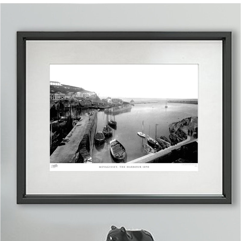 Mevagissey, The Harbour 1890 - Single Picture Frame Print, 40cm H x 50cm W x 2.3cm D