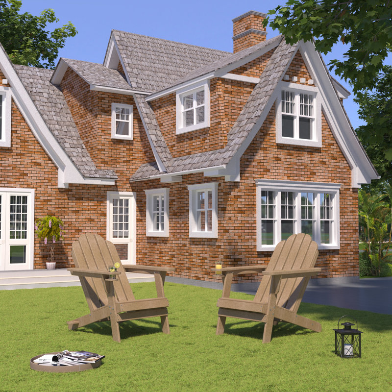Calik Foldable Outdoor Adirondack Chair, Brown
