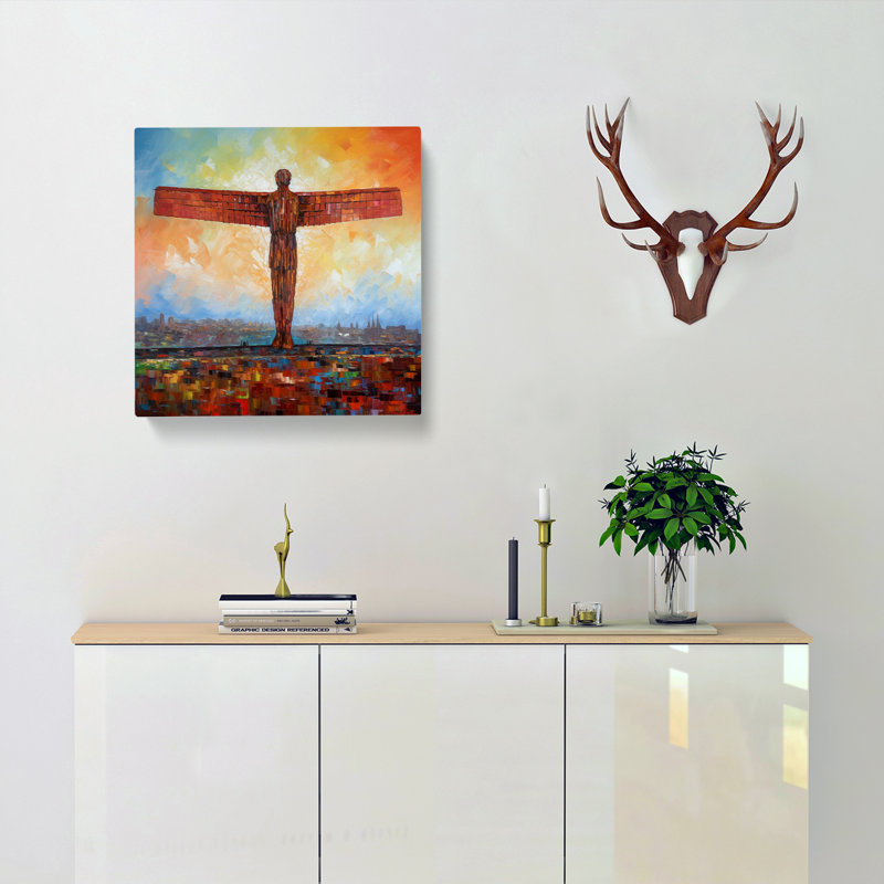 Angel Of The North Post-Impressionism - Wrapped Canvas - Framed Print, 50cm H x 50cm W x 3cm D