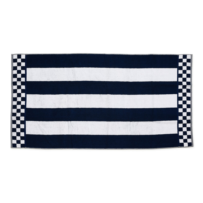 Sterling Check Plum Stripe Bath Towel, Navy/White