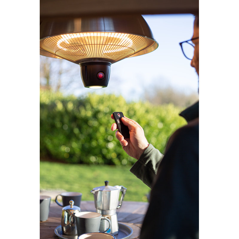 Electric Hanging Patio Heater, Silver