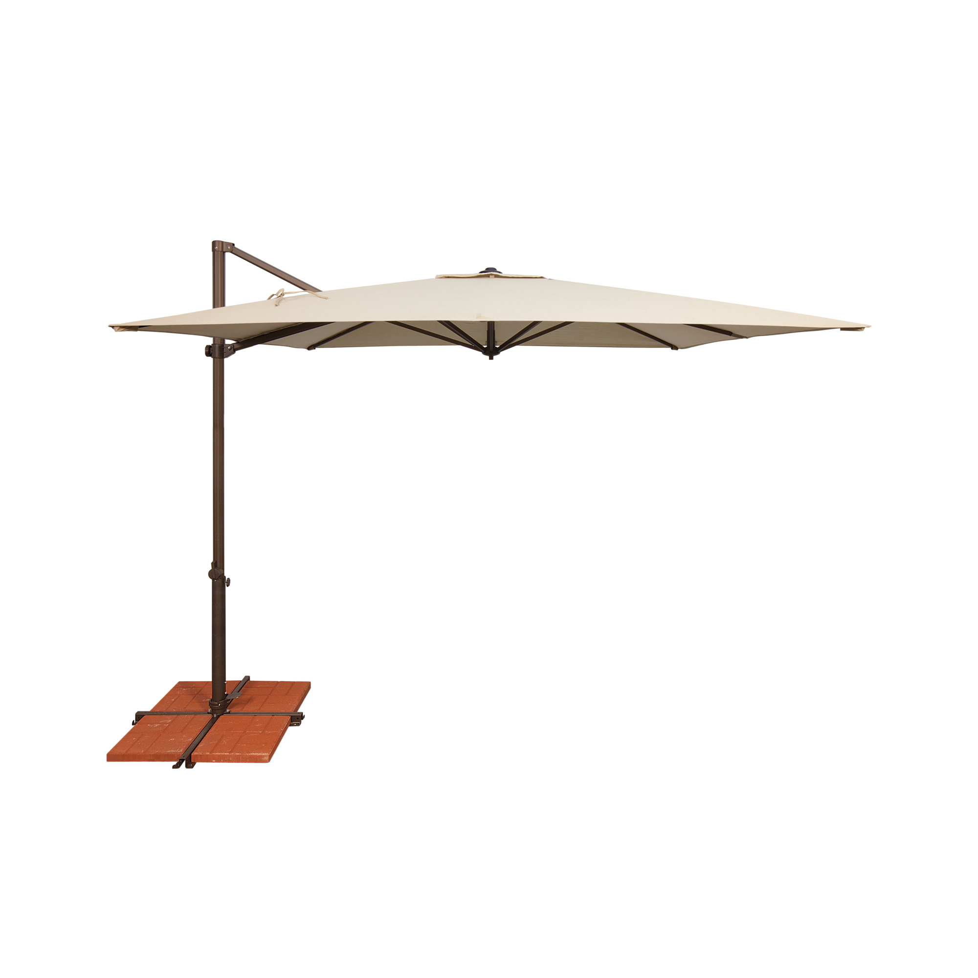 Cora 103.2" Square Cantilever Umbrella, Antique Beige Sunbrella® Canvas, Bronze