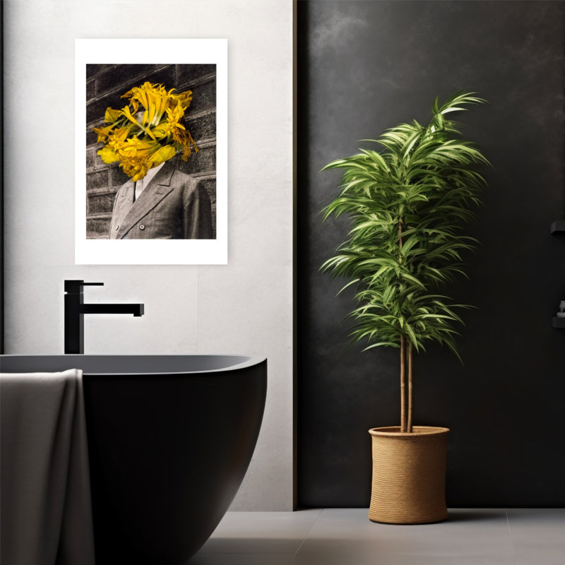 Art floral rétro surréel, H 24 po x l 16 po