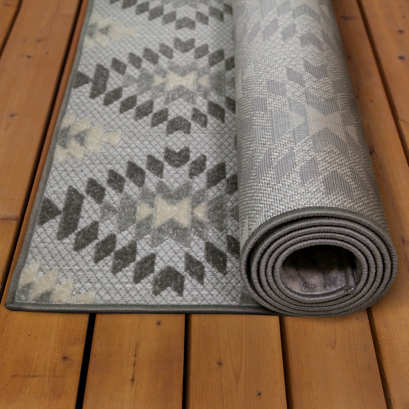 Leick Home Cirrido Southwestern Indoor Outdoor Area Rug Rectangle, Rectangle 5'3" x 7'