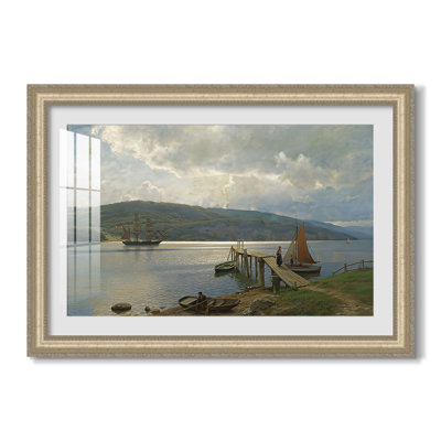 The Jetty at Feste near Moss (Kaien på Feste i nær Moss), 1898-Hans Gude-Custom Framed Canvas