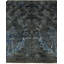 Tapis bleu en laine fait à la main 7 pi 10 po x 10 pi Modern