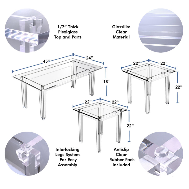 Ensemble de tables basses 3 pièces Yamileth