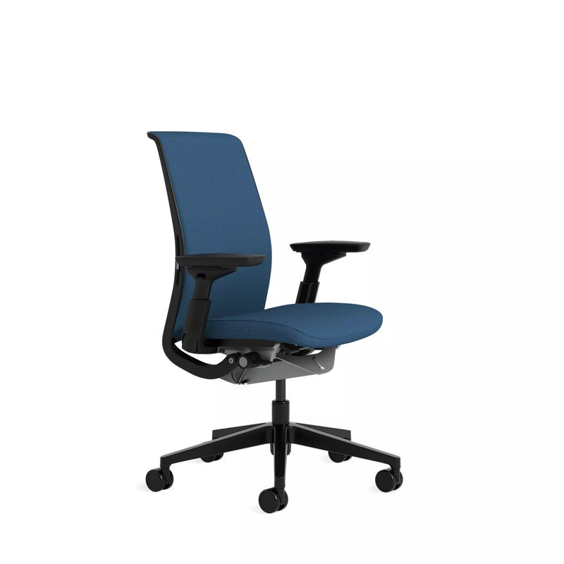 Think® Task Chair, Black, Hard Floor Casters, Cobalt