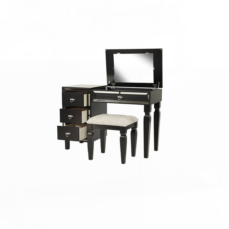 Ensemble de coiffeuse traditionnelle, Noir