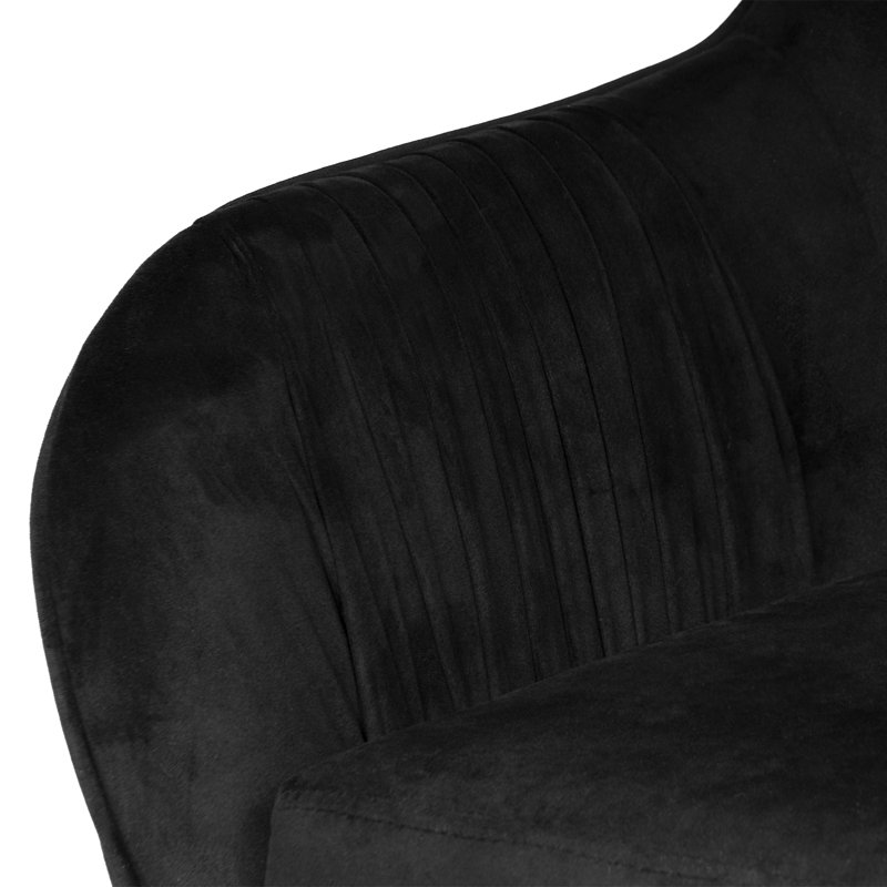 Kelly Modern Makeup Vanity Chair Home Office Chair with Lumbar Support and 360 Degree Seat Swivel, Black