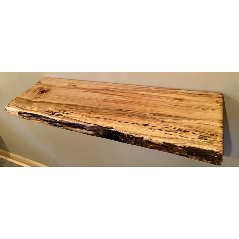 Maple Floating Shelf with Live Edge, 2" H x 66" W x 12" D