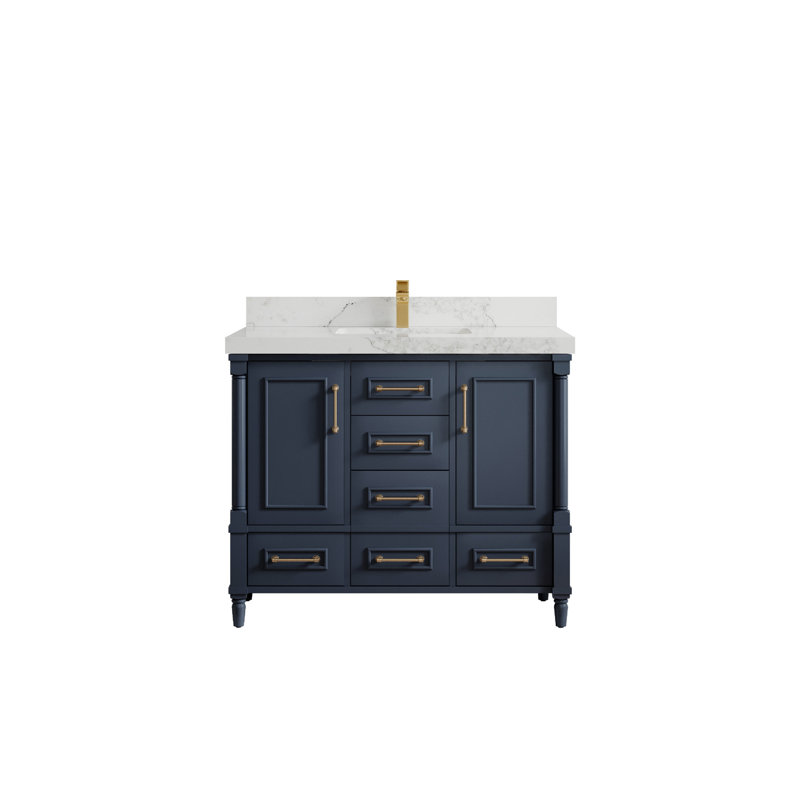 Aberdeen 42'' Single Bathroom Vanity with Top, Calacatta Nuvo