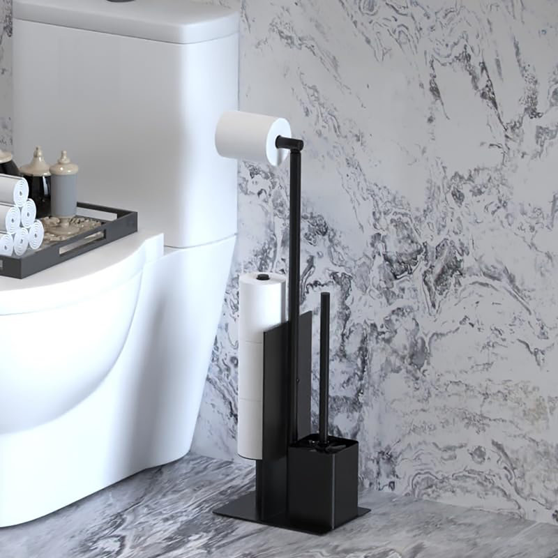 Free Standing Toilet Paper Holder, Black