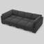 Grand canapé, canapé-lit modulaire rembourré en velours givré d'une profondeur de siège de 35 pouces avec housse de coussin amovible-900001379