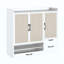 Armoire à chaussures multifonctionnelle avec tablettes réglables, tabouret et tiroir rétractable, offrant un rangement flexible pour divers articles et une conception peu encombrante
