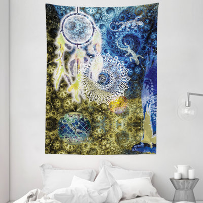 Tapisserie en polyester plumes tribales