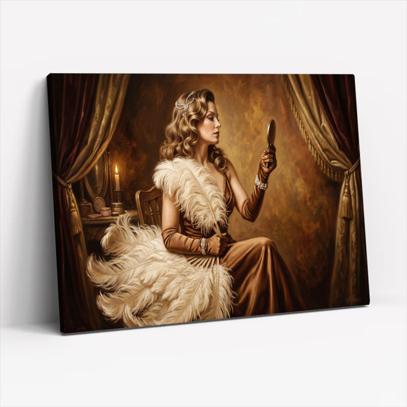 Ensemble de 1 tableau sur toile « Dame élégante », H 12 po x l 18 po, Toile tendue