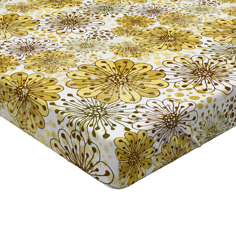 Microfiber Floral Fitted Sheet, Twin Fitted Sheet