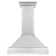 ZLINE 36 in. Designer Series Ducted Wall Mount Range Hood in Satin Steel with Mirror Accents