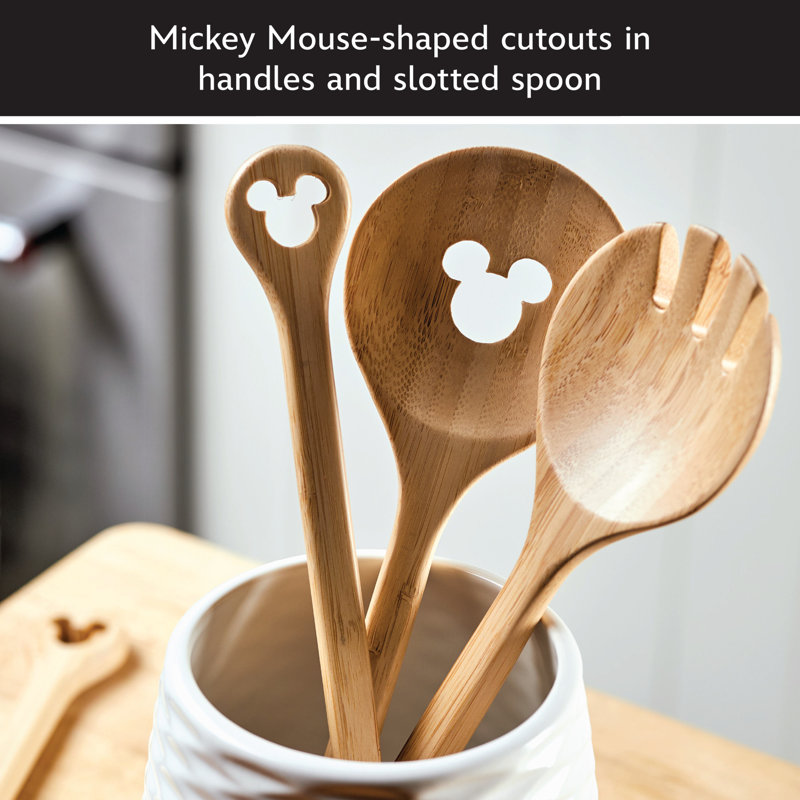 Disney Mickey Mouse Bamboo and Silicone 4-Piece Kitchen Tool Set