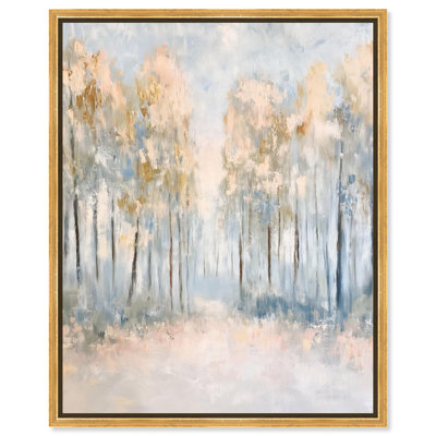 Forêt indigo gris sur toile, forêts minimalistes par Art Remedy