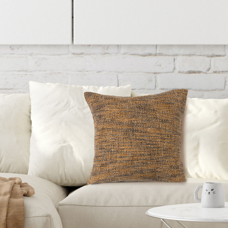 Cotton Blend Boucle Pillow Cover Only, Brown 