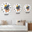 Fleurs abstraites sur formes minimalistes - horloge murale moderne-60327449