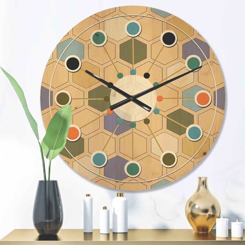 Horloge murale rétro Mid-Century, Moyenne