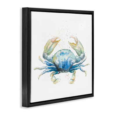 Art mural moderne sur toile flottante, "Modern Speckled Crab" par Patricia Pinto