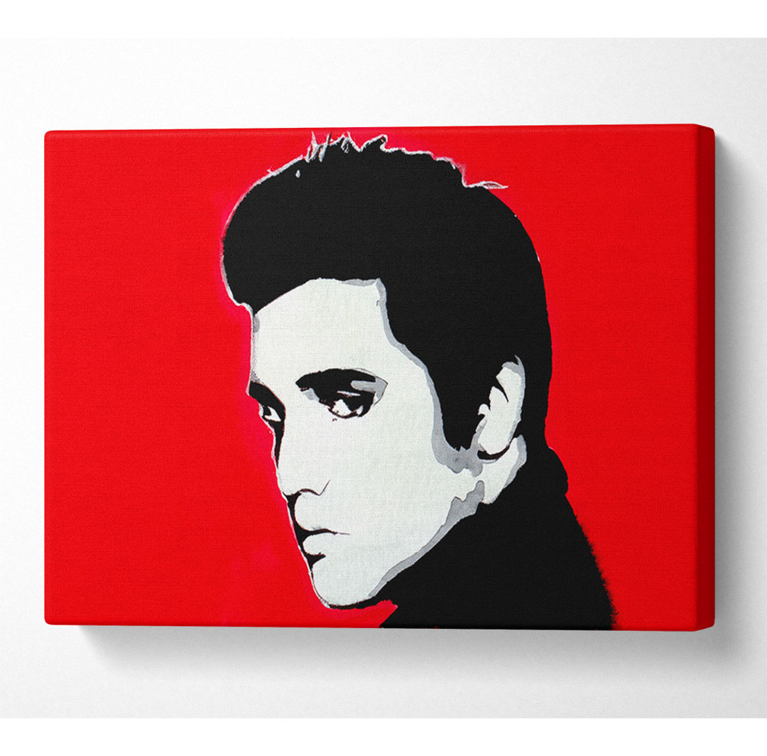 Elvis Portrait Rot - Druck