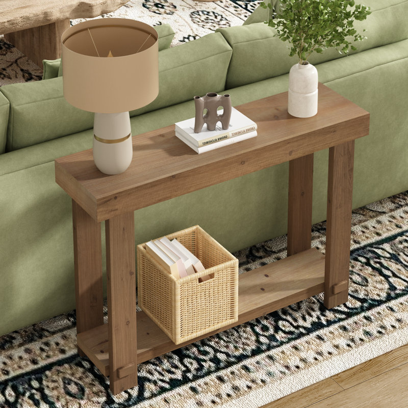 Solid Wood Top Console Table, L 42,5 po