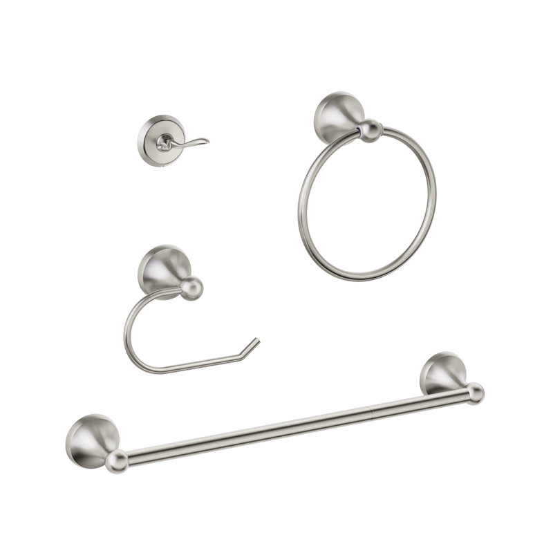 4 - Piece Bathroom Hardware Set, Brushed Nickel