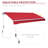 12' X 10' Manual Retractable Awning Outdoor Sunshade Shelter For Patio, Balcony, Yard, With Adjustable & Versatile Design, Wine Red-125181341-125181357