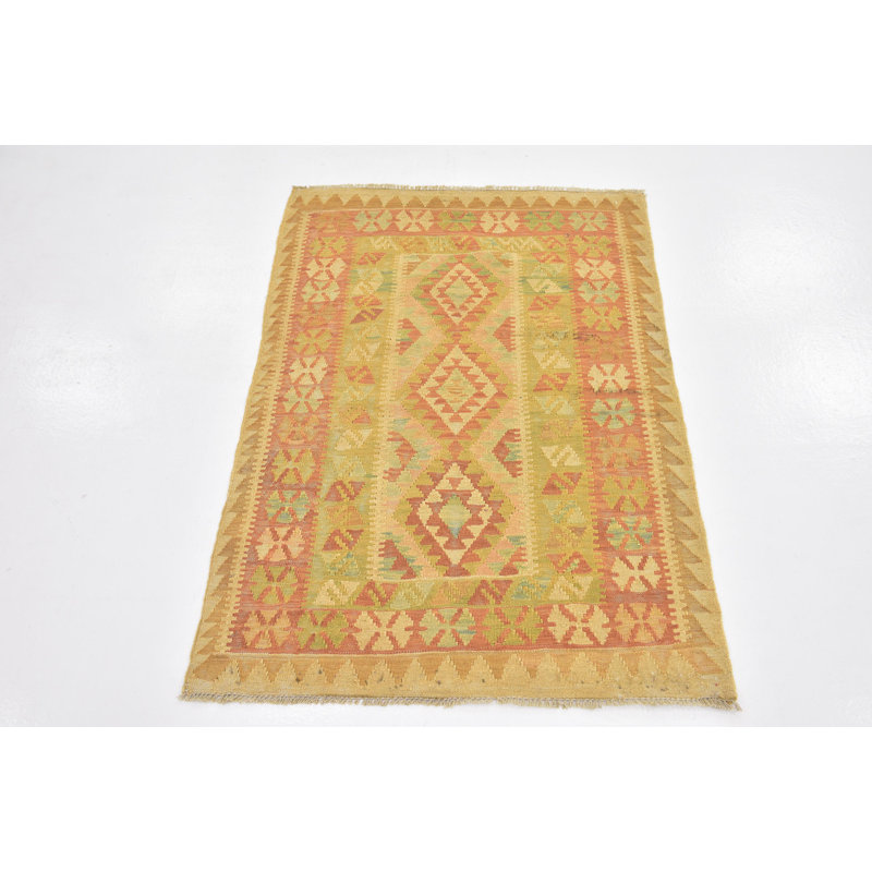 Tapis intérieur de la laine 2 pi 9 po x 4 pi one-of-kind-noué la main Elland