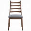 Ensemble de 2 chaises de salle à manger Mea, à lattes, assise en lin gris foncé, brun-112302870